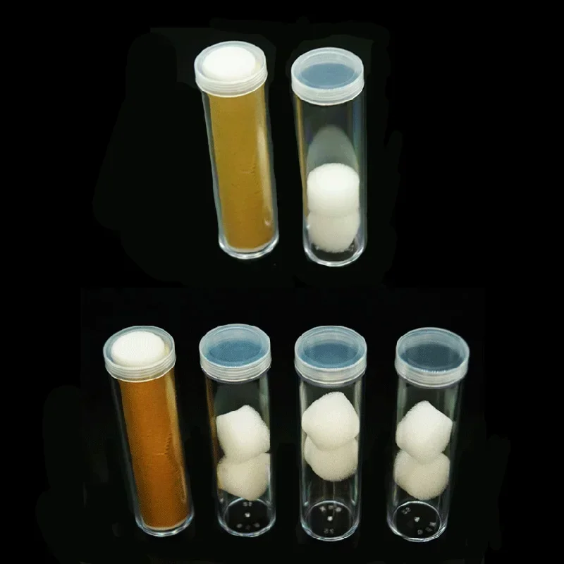 1pcs Round Clear Coin Tubes Plastic Coin Tubes with Screw Cap and Shockproof Protective Foam Pad for Coin Collecting Supplies 3