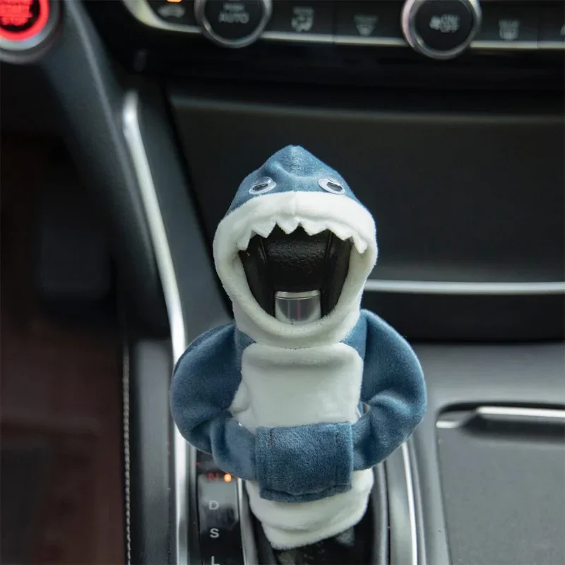 Fashion Car Gear Shift Cover Car Shifter Hoodie Gear Shift Knob Cover Manual Handle Shark Frog Hoodie Interior Decor