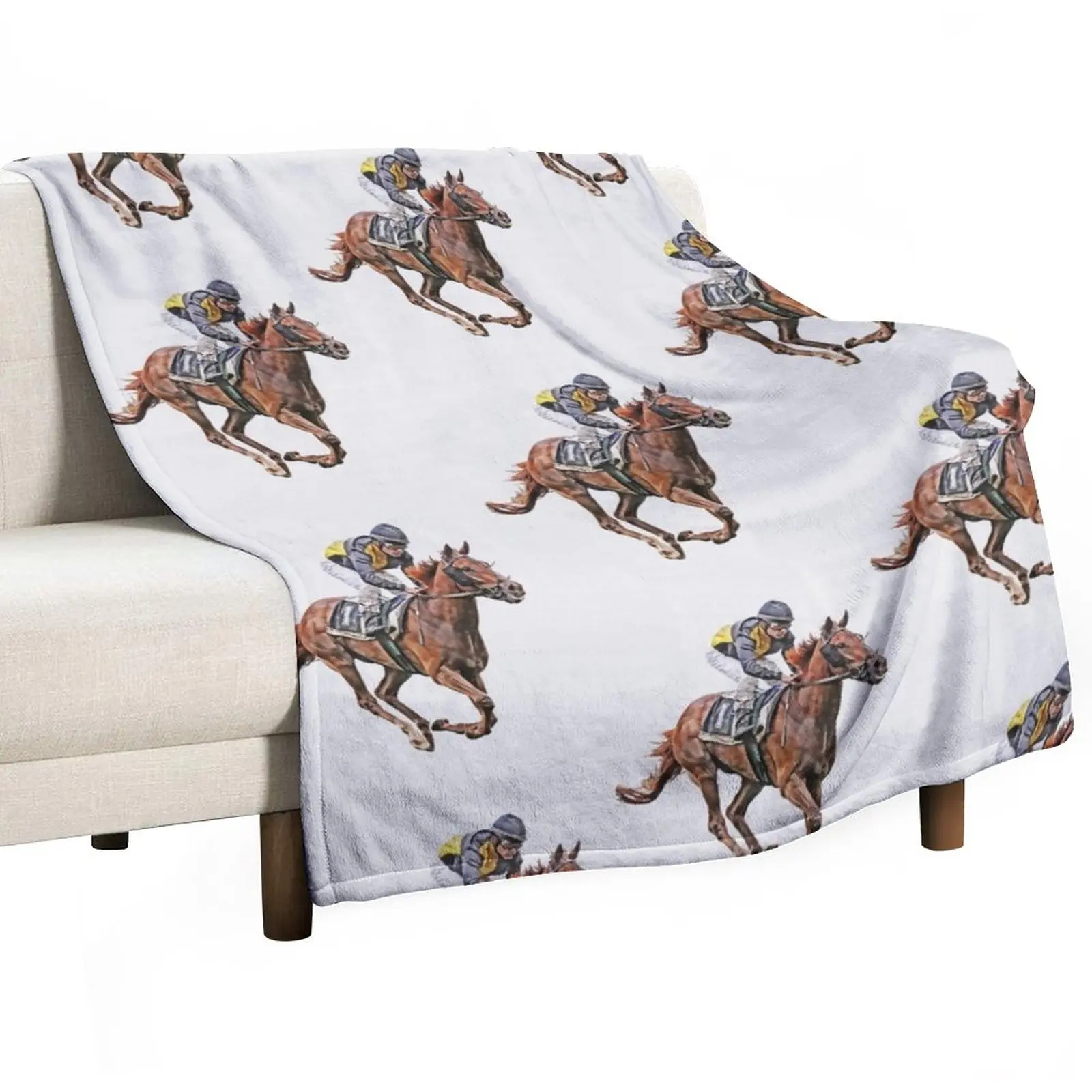 

Horse Racing Throw Blanket Blanket Sofa For Sofa Soft Blanket