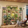 Large Wooden Plant Rack, 4-Tier, 63.1 "High, Indoor, Outdoor, Capable, Indoors, 22 Pots 3
