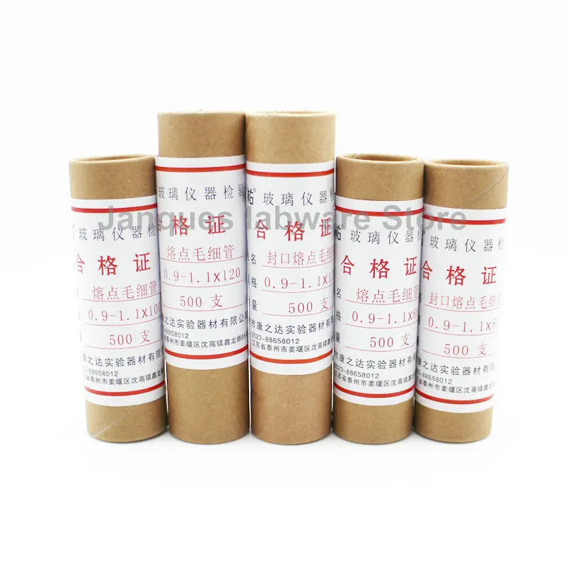 500pcs/box Glass Melting Point Capillary Pipette Diameter 0.91.1mm