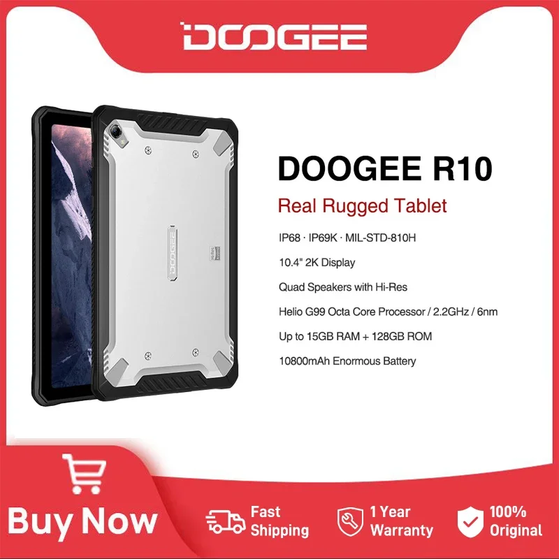 World Premiere DOOGEE R10 Rugged Tablet 10.4 2K Display Helio G99