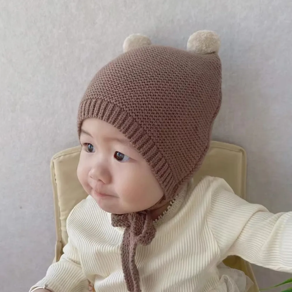 Woolen Crochet Baby Ear Protection Hat for Winter