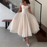 2025 New Style Women's Midi Dress Maxi Gown with Waist Cinch And Flounce in White And Pink Gentle And Soft French Style