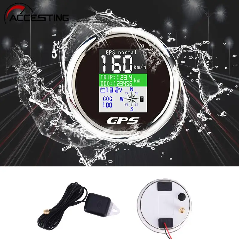 85mm TFT Screen Digital GPS Speedometer Gauge With MPH Knots Km/h