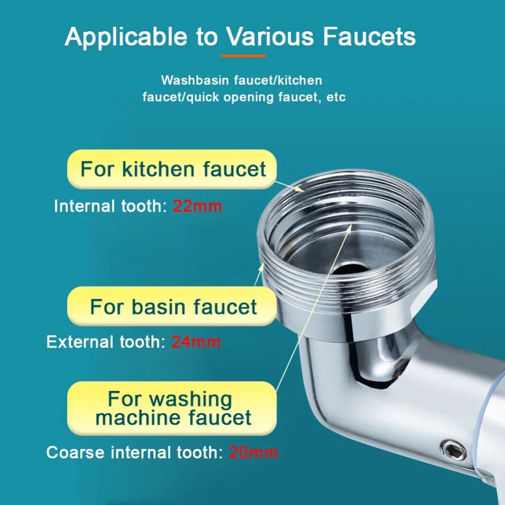 Heavy Metal Universal 1080&deg; Rotation Faucet Sprayer Head For Kitchen Washbasin Extension Faucet Bubbler Sink Tap Splash Nozzle