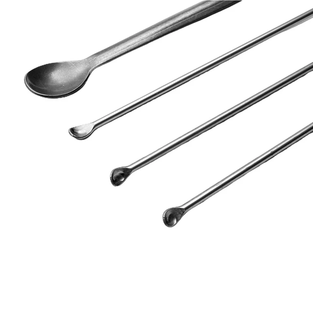 12Pcs Stainless Steel Lab Spoon Spatula Laboratory Sampling Spoon Mixing  Spatula Micro Spatula Scoop Household Items Kitchen - AliExpress