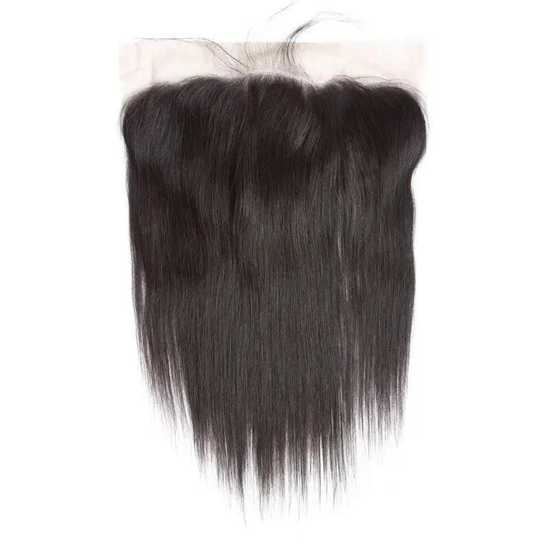 Straight Brazilian Remy Human Hair 13X4 Lace Frontal Closure Natural Color Pre Plucked Soft Lace Frontal With Natural Hairline