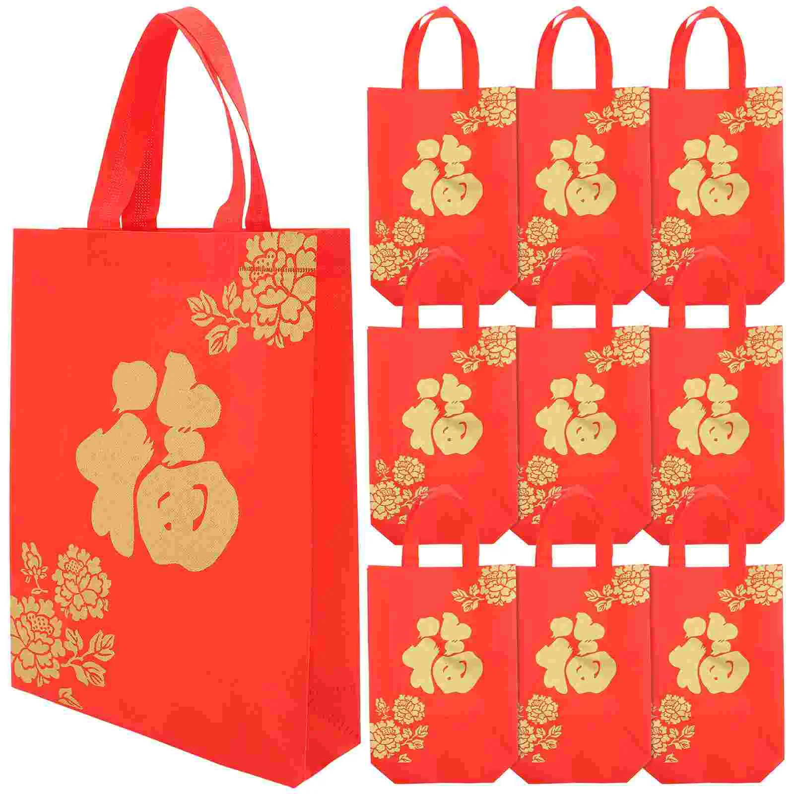 

Chinese New Year Bag with Handles Gift Wrapping Bag Spring Festival Party Chinese Style Nonwovens Bag Holiday Pouch