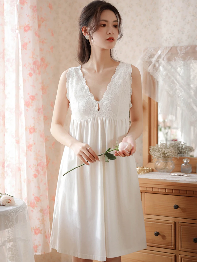 2PC Vintage Royal Nightdress & G-String with Ruffle Temptation