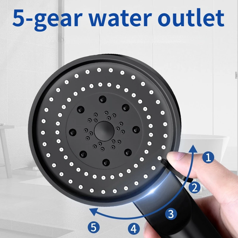 5 Modes Shower Head Adjustable High Pressure Water Saving Shower Head