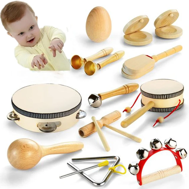 Instrumentos musicales para niños pequeños, instrumentos de percusión de  madera, juguete educativo preescolar para niños, instrumento para bebés,  juguetes musicales - AliExpress