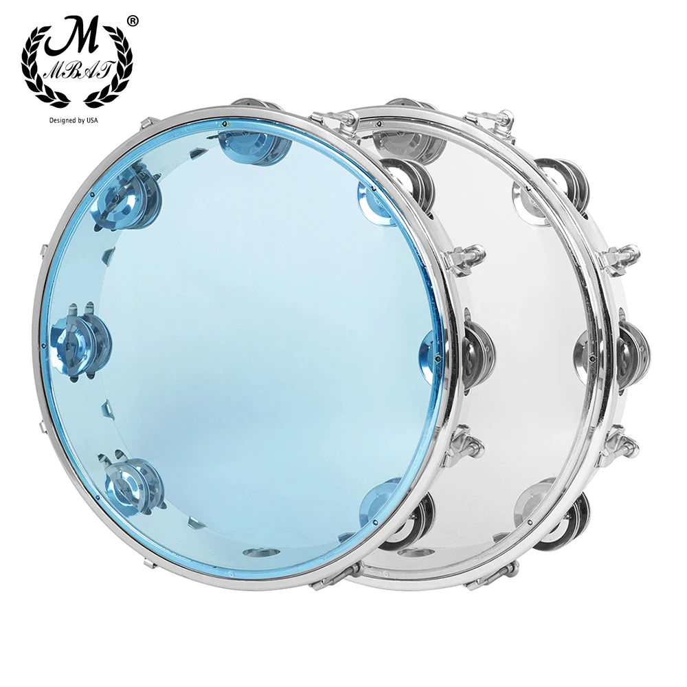 M MBAT 10 Inch Orff Tambourine Adjustable Tone Hand Drum Double Row Drum for Christian Dance Tambourine Percussion Instrument