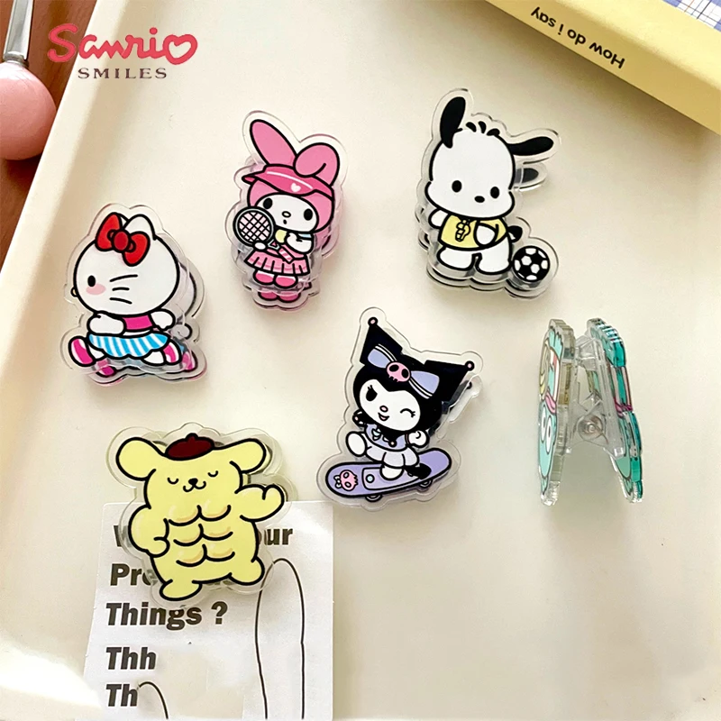 

Kawaii Sanrio Sealing Clip Hello Kittys Kuromi Pochacco Cinnamoroll My Melody Anime Cute Pp Clamp Note Clips Gifts Toys for Girl