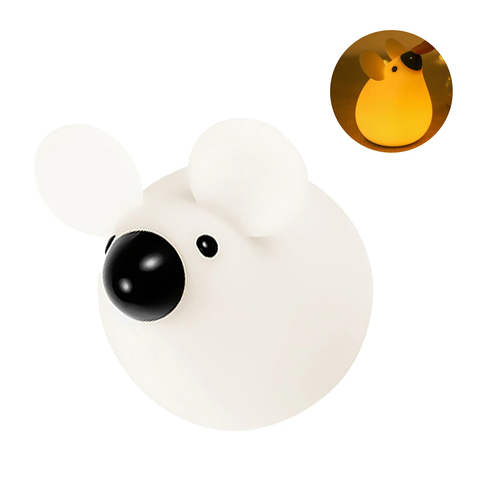 

Stepless Dimming Silicone Night Lamp Cute Mouse Shape For Kids Gifts USB Rechargeable With Anti Slip Base Comfortable Lighting