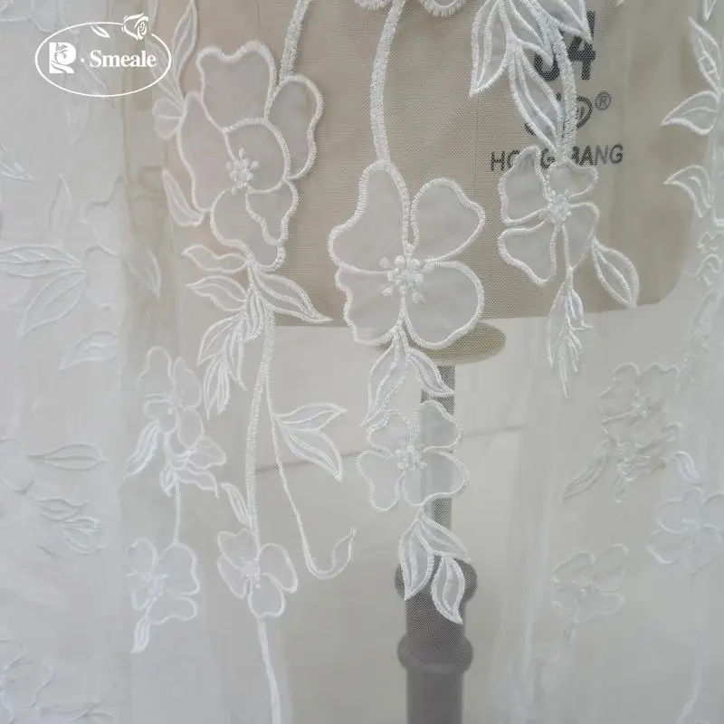 Perline di pizzo Tessuto ricamato in pizzo Fatto a mano Abito da sposa fai da te Abito da sposa Copricapo Accessori decorativi - immagine 5