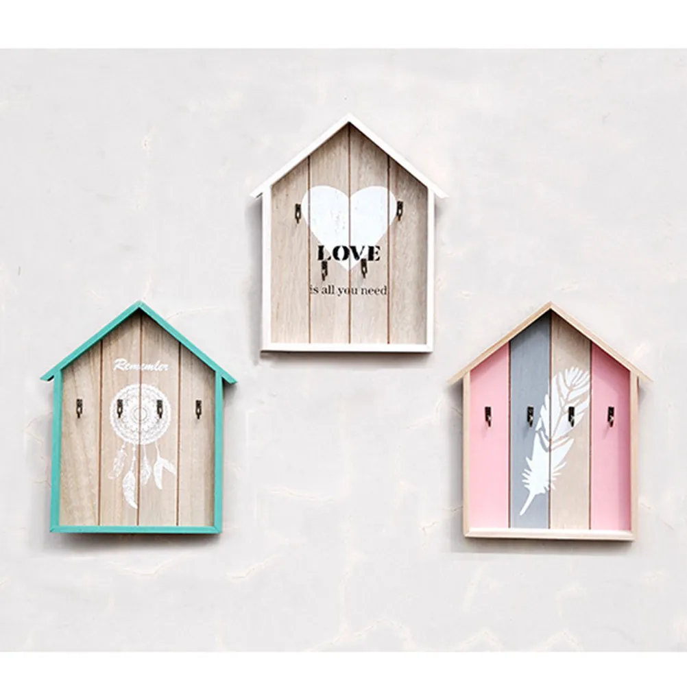 나무 스타일 열쇠걸이 빈티지 키 정리함 벽걸이형 열쇠, 보석, 잡화, 홈데코, 현관, 주방, 복도용