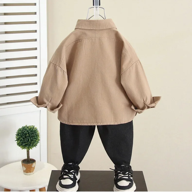 Stylish Thin Long Sleeve Autumn Jacket for Boys Baby Trendy Shirt Cute Children's Wear Spring Autumn Male Toddler