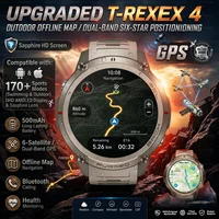 Nouvelle Montre Connectée Tout-Terrain 2026 avec Carte GPS Précise Hors Ligne, Boussole GPS Intégrée, Étanchéité 5ATM, Appel Bluetooth pour Hommes 1
