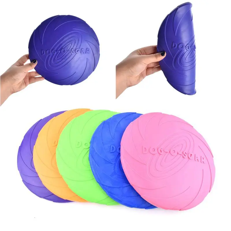 15/18/22cm Pet Dog Silicone Game Flying Discs Anti-Chew Dog Toy Flying Discs Trainning Interactive Toys Pet Supplies Flying Disc 3