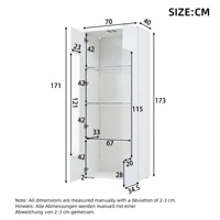 Современная светодиодная витрина с дверцами из акрилового стекла и регулируемыми полом, белая — изображение 6