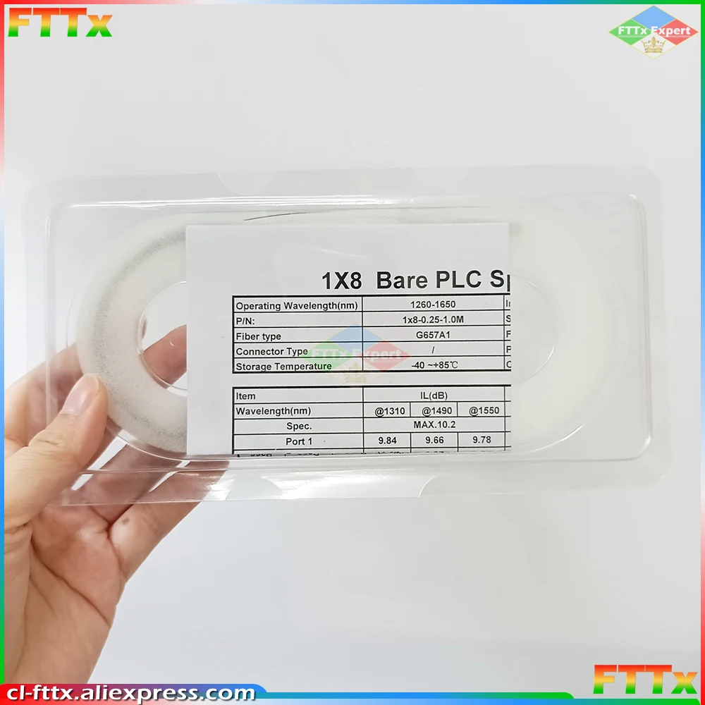 10-30pcs/lot 1x2 1x4 1x8 1x16 color Fiber optic PLC splitter without connector cable 0.9mm Mini Blockless 2,4 Ports PLC Splitter