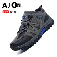 Brand winter low-cut anti-leather hiking shoes men's running shoes warm outdoor wear-resistant walking sneakers size 39-46