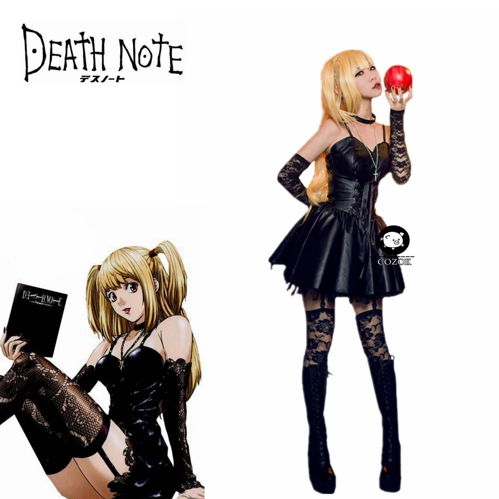 Anime Death Note Misa Amane Cosplay Costume Black Party Black Dress ...