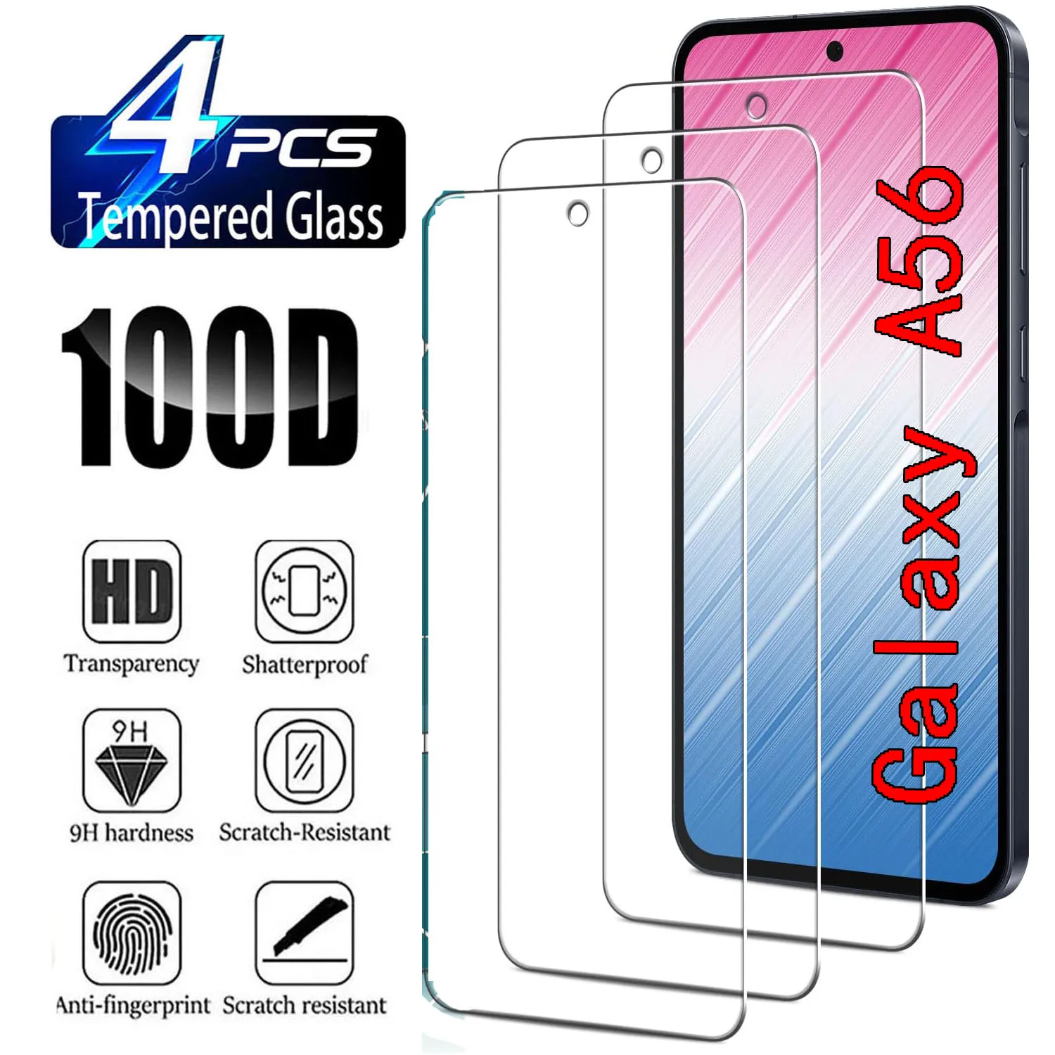 2/4Pcs HD Tempered Glass For Samsung Galaxy A56 5G/A36 5G 9H Screen Protector Film