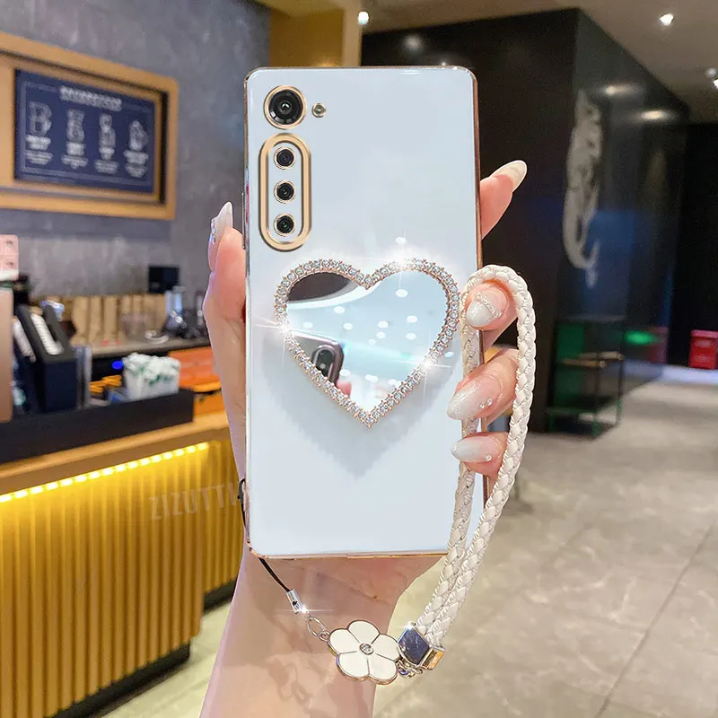Lucky Clover Strap Mirror Phone Holder Case