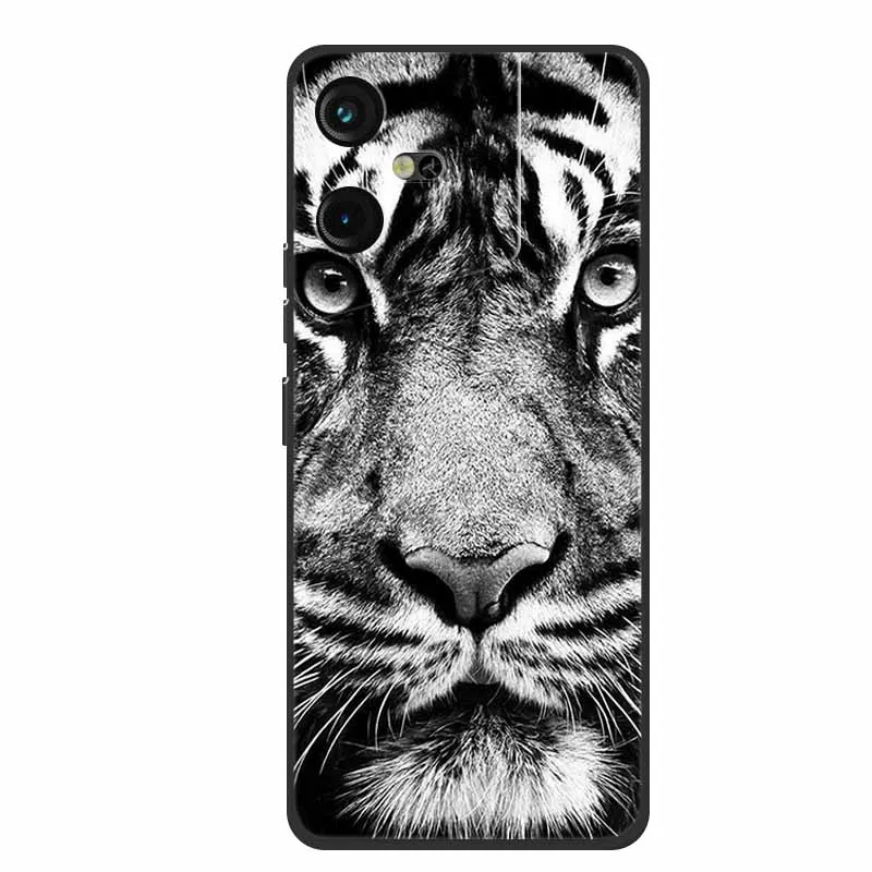 Luxury Soft Silicone TPU Phone Back Cover with Animal Wolf Design