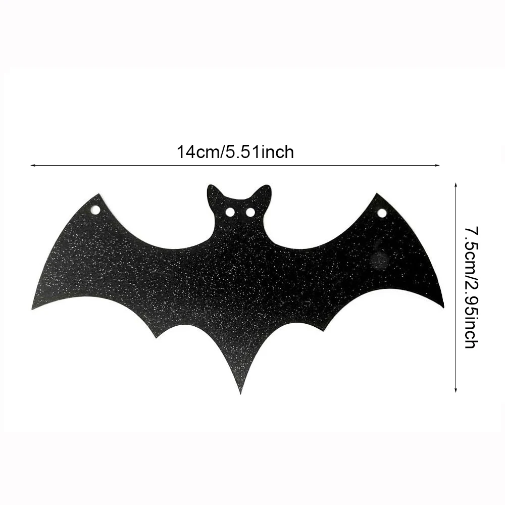 Paper Bat Banner Halloween Hanging Garland Happy Halloween Flag Party Decorations 1set