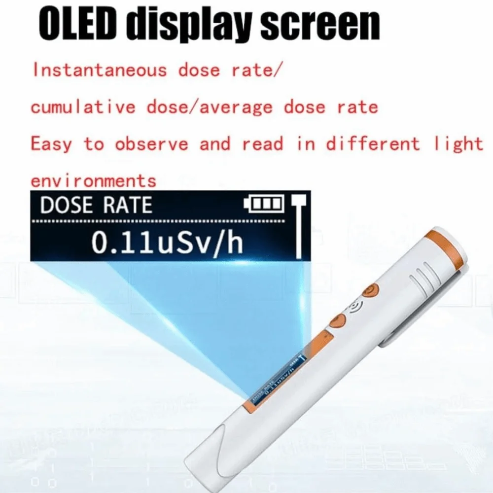 TYPE-C 휴대용 핵 방사선 검출기 펜형 휴대용 선량계 LCD 디스플레이 고감도 가이거 계수기 개인용