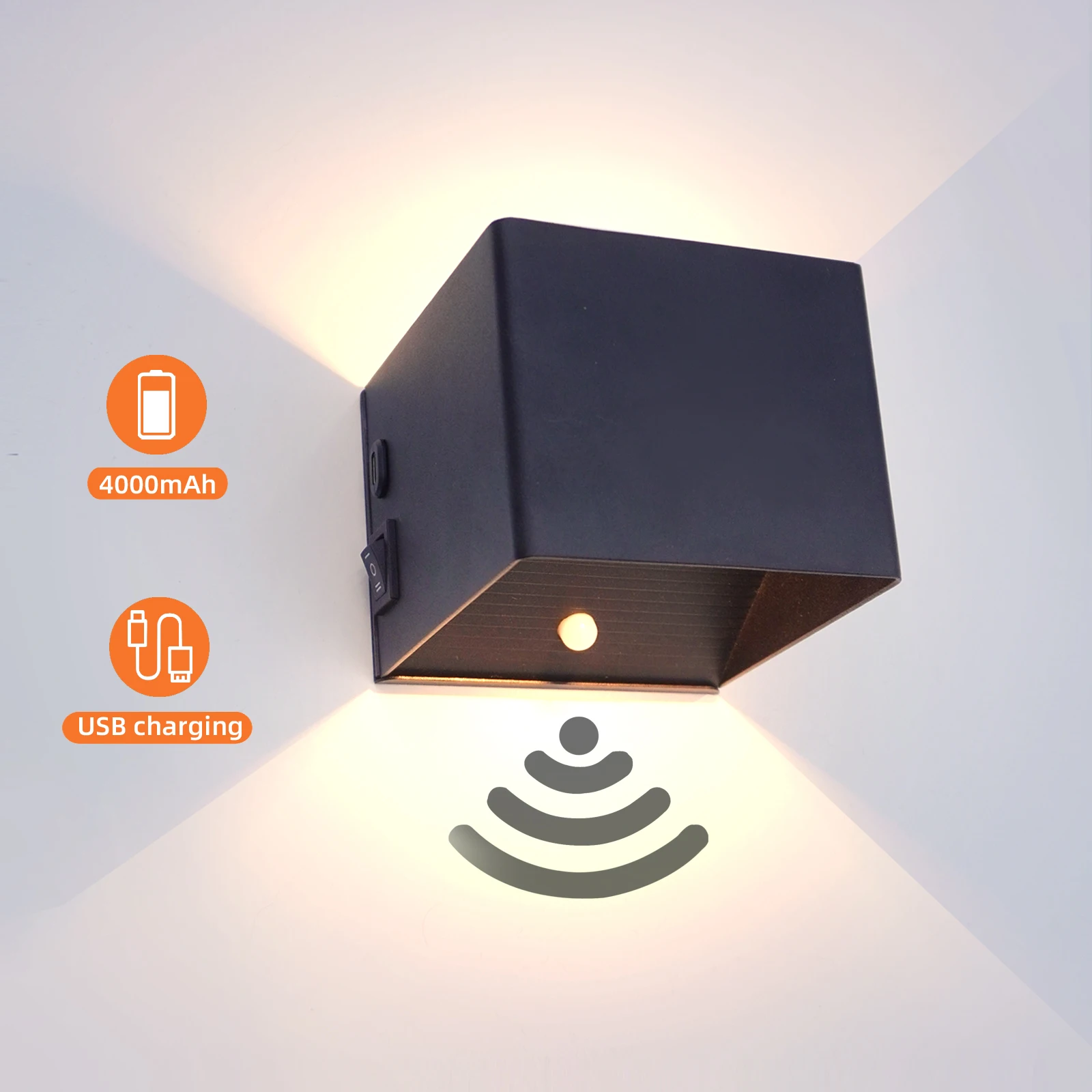 

Modern wall lamp, led indoor wall light with motion sensing, USB charging wall sconce, suitable for living room room bedroom cor