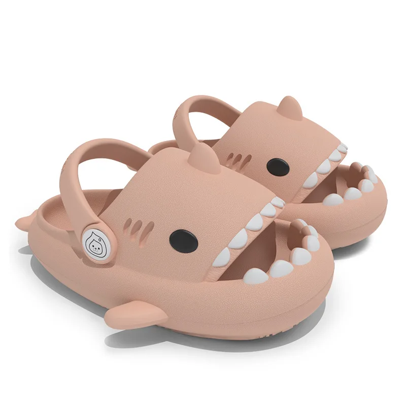 Children\'s Slippers Home Shoes Children\'s Summer Sandals Beach Rubber Shoes Cartoon Shark Boy Girl Baby Soft Sole Bounce