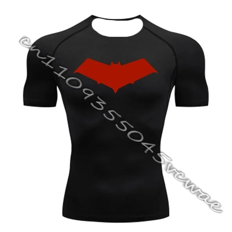 3D Nightwing 남성 T 셔츠 러닝 셔츠 남성 압축 티셔츠 운동복 체육관 러쉬 가드 복싱 훈련 스포츠 탑 MOTO