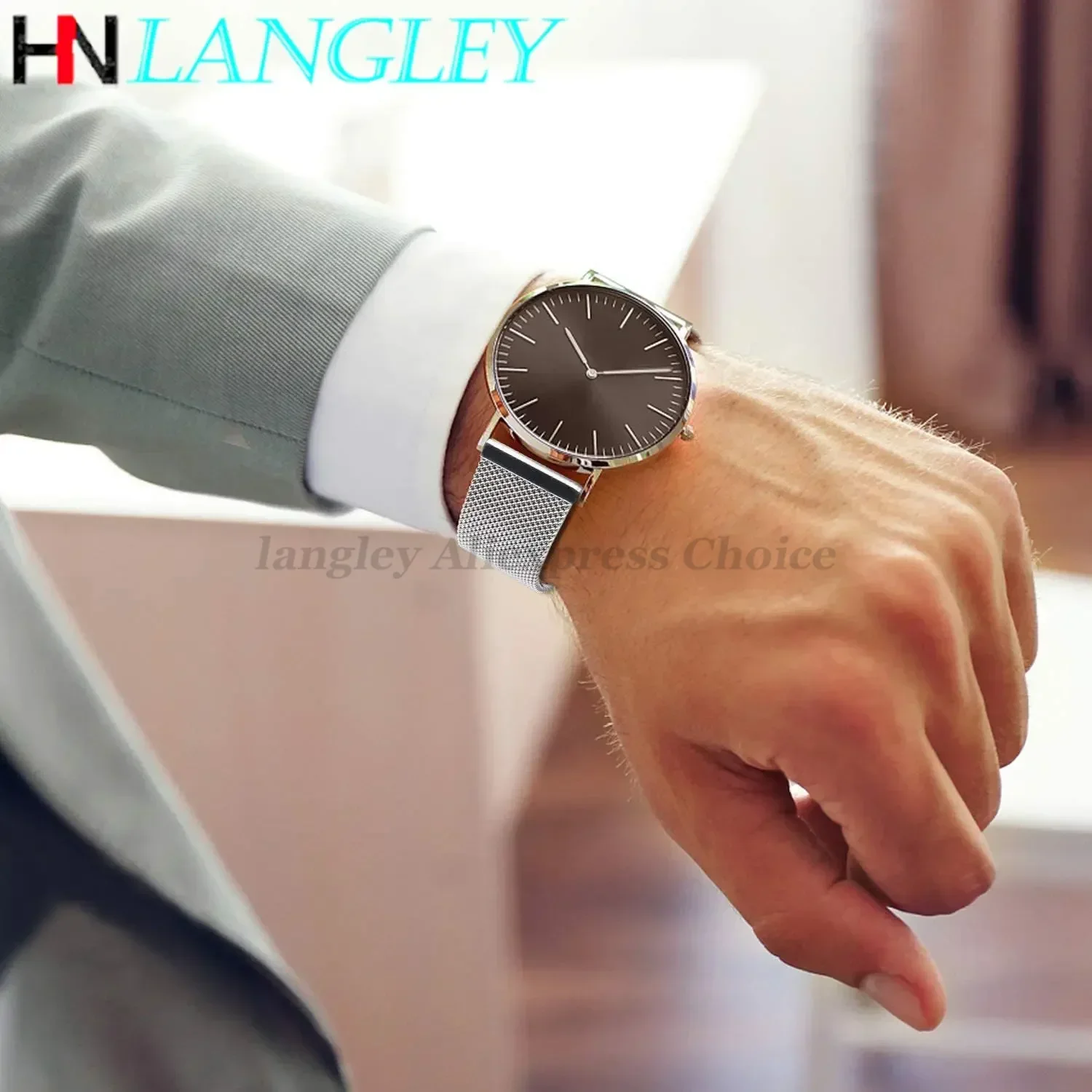 Sleek Milanese Stainless Steel Watch Band with Tool Pin