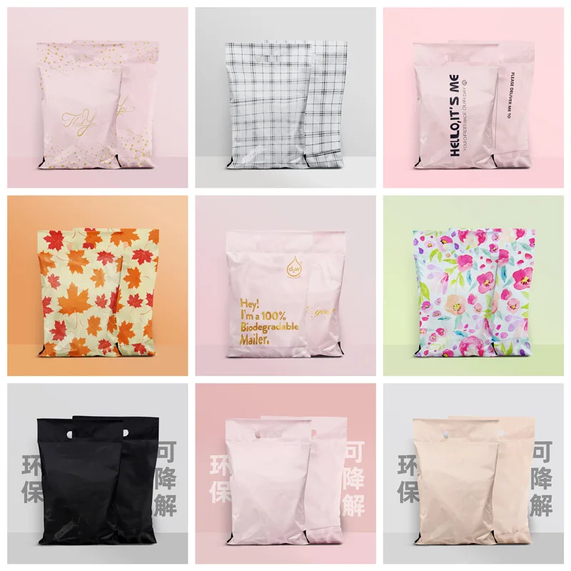 Poly Mailers com Alça Embalagem Bolsas de Envio Obrigado Mailing Envelope Auto Selo Grosso 10×13 Pacote de 10