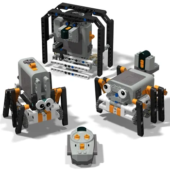 Blocchi di Costruzione Elettrici Tecnici MOC, Robot a 6 Gambe con Controllo Remoto, Modello di Robot Omnidirezionale Fai-da-Te, Giocattolo per 14+ Anni