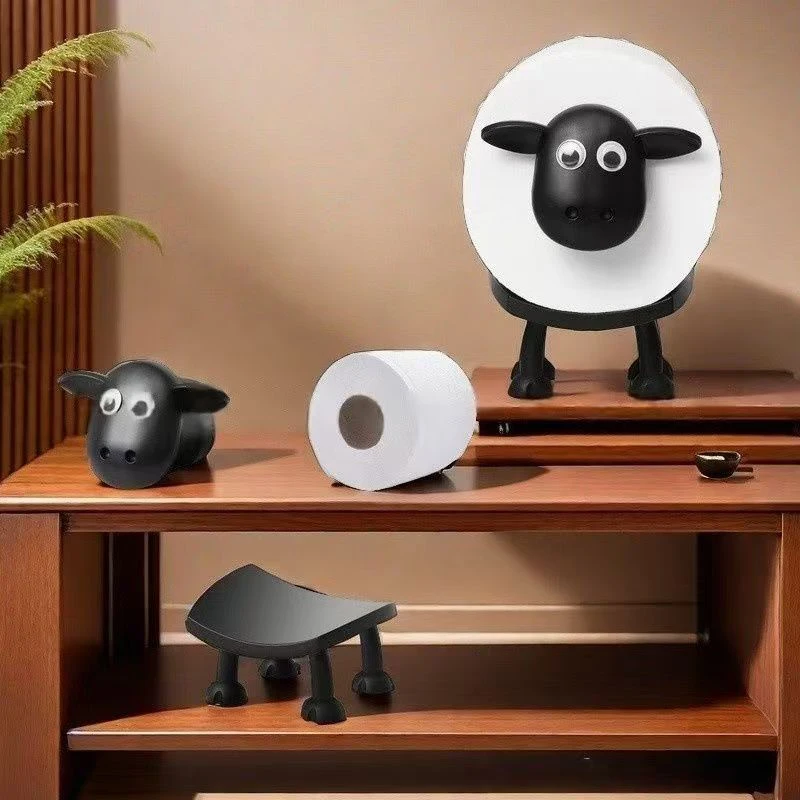 Cute Sheep Toilet Paper Holder Bathroom Tissue Storage Box Bathroom Accessories Kitchen Roll Stand Rack Decor supplies toilet paper holder toilet paper rack toilet roll holder tissue holder