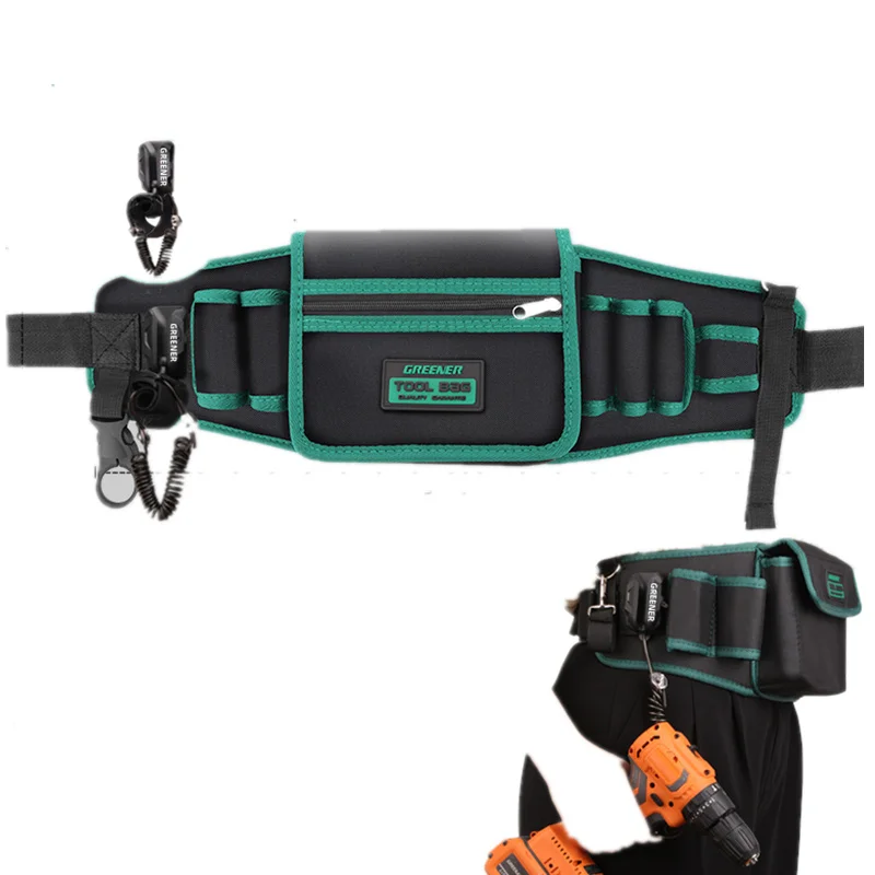 GREENERY  Electrician tool waist bag multi-function portable waterproof wear-resistant hardware special tool bag