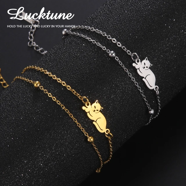 Cute Cat and Dog Bracelet Silver and Gold - Gem