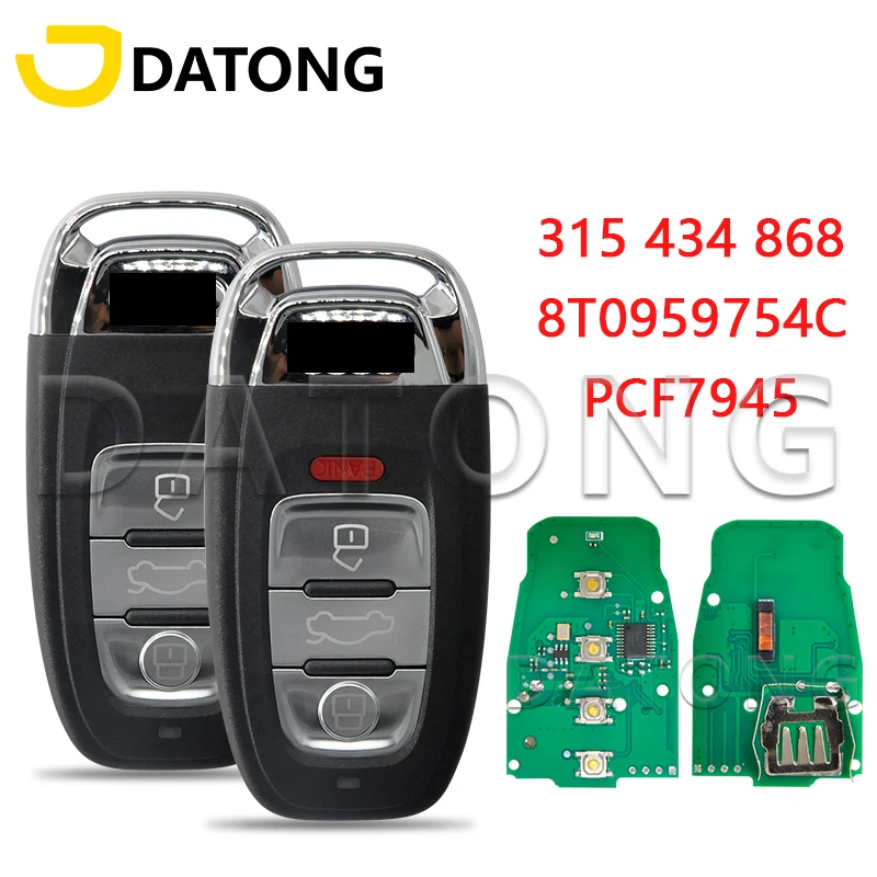Автомобильный ключ Datong World дистанционный для Audi Q5 A4L A5 A6 A7 A8 RS4 RS5 S4 S5 315 434 868 МГц