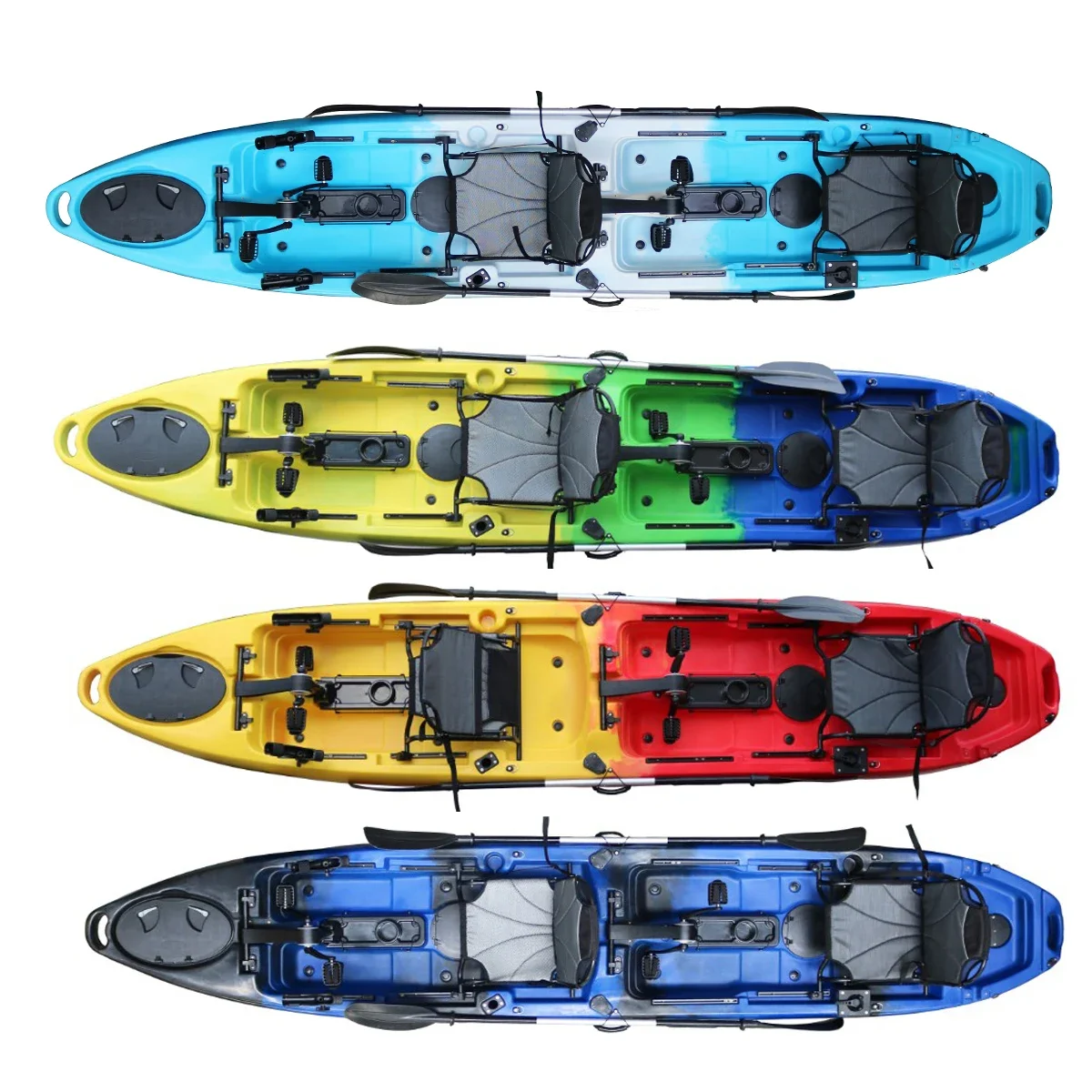 Vicking 14ft Wholesale Cheap Double Seat 2 Person Fishing Kayak with Propeller Pedal Drive Ship To The Port