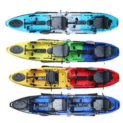 Vicking 14ft Wholesale Cheap Double Seat 2 Person Fishing Kayak with Propeller Pedal Drive Ship To The Port