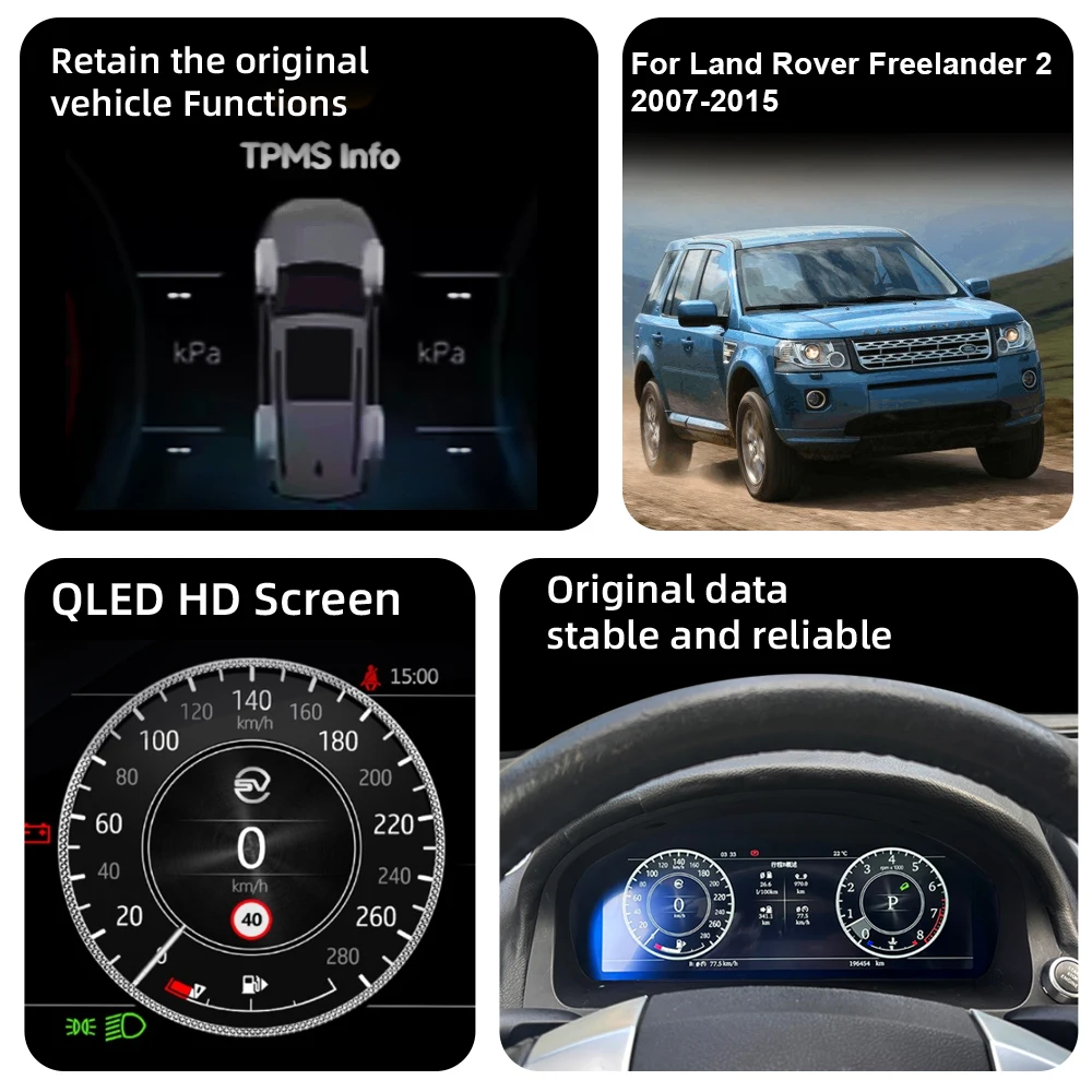 Digital Cluster Dashboard For Land Rover Freelander 2 2007-2015 Speedometer Wir