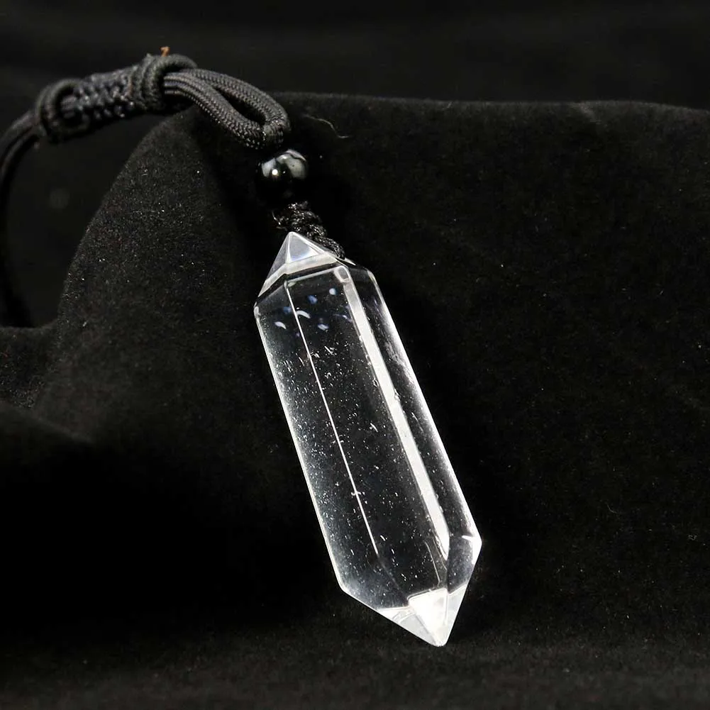 Real Quartz Pendulum Crystal Necklace Handmade Herkimer Pendant Energy Stone Dangle Yoga Hanging Ornament Suncatcher women necklace men necklace