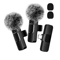 K60 Wireless Lavalier Microphone Audio Video Recording Mini Mic For iPhone Android Laptop Live Gaming Mobile Phone Microphone
