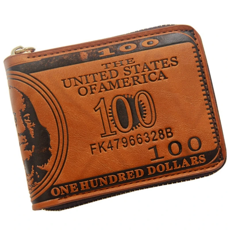 

Stylish Wallet Storage PU Leather Zippered Coin Purse Large Capacity Card Case