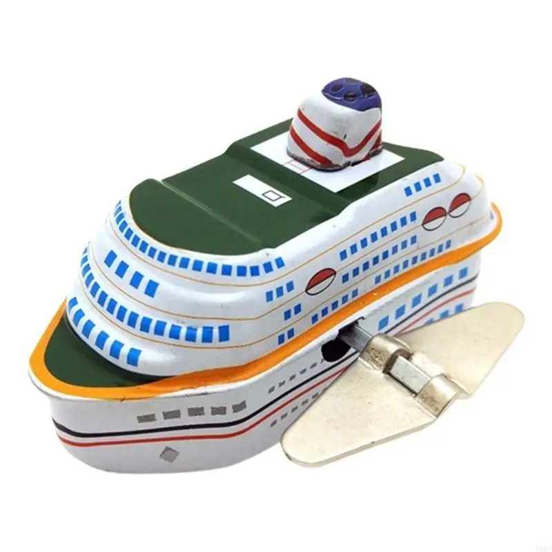 Y88D Classical Wind Up Cruise Ship Toy Nostalgic Collectible Toy for Kids Home Decors